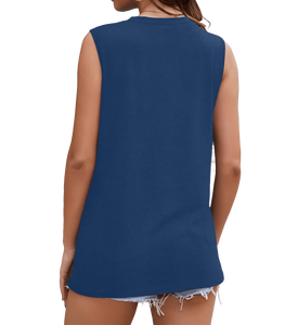 Collection d'été : Débardeur Femme en Maille Côtelée, Col Rond, Sans Manches, Design Moderne, Prix Abordables - Product Image 3