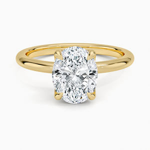 Elodie 1.8mm <b>Solitaire</b> Moissanite Engagement <b>Ring</b> with Prong Setting 14K Gold Plated for Wedding & Anniversary - Product Image 1