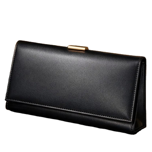 Bolso de mano tipo clutch de cuero genuino de la mejor calidad para mujer, con correa cruzada para el hombro, cierre de cremallera y logotipo personalizado, para todas las temporadas. - Product Image 1