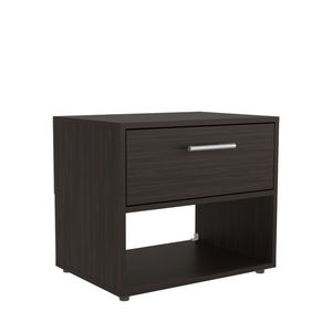 Comodino Alpine da 18 pollici con un cassetto e un ripiano, in noce scuro, per camera da letto e soggiorno - Product Image 2