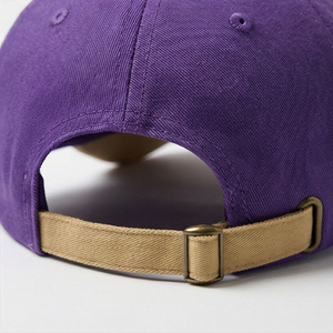 Purple Baseball Cap With Red White <b>Gold</b> Embroidered Logo 6-Panel Unisex Adjustable Cotton Hat Casual Style - Product Image 5