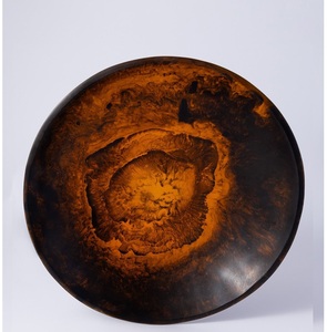 Bol de service en résine ambre dorée effet marbre, résistant à la chaleur, non revêtu, poli, design moderne, fabrication impériale, vaisselle pour la maison - Product Image 4