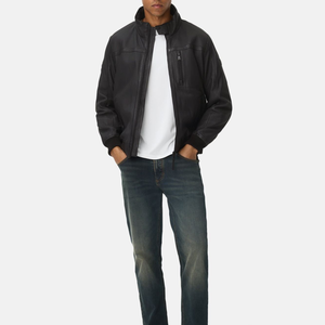 Veste en cuir pour homme de qualité supérieure, service OEM, prix de gros, veste en cuir véritable à fermeture éclair, best-seller - Product Image 2