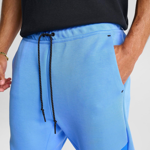 Men Color Blocked Sweatpants Elastic Waist <b>Drawstring</b> Closure Side Pockets Casual Joggers Blue Autumn Wear - Product Image 5