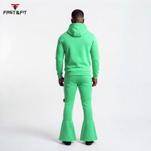 <b>Men</b> Winter Plus Size Sport <b>Hoodie</b> with Flared Trouser Set Quick Dry Breathable <b>Running</b> Gym Clothing - Product Image 2