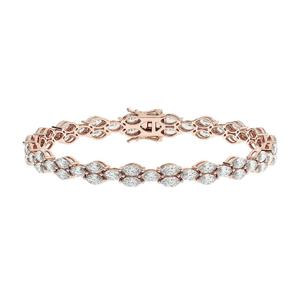 Bracelet chaîne en diamant taille marquise, argent 925 plaqué rhodium, bijoux de luxe pour femme, pour mariage - Product Image 2