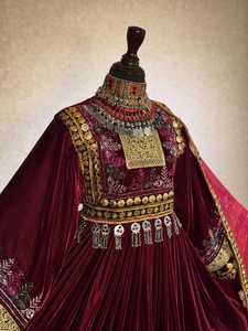 Low MOQ Wholesale Prices Heavy Embroidery Custom Designs Wedding Style Afghani <b>Dress</b> Women With Men's Matching Waistcoat Vest - Product Image 4