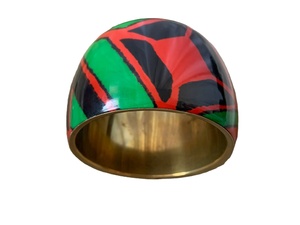Hot Sale Luxury Indian Fashion Bangle Vintage Statement Large Brass <b>Bracelet</b> Green <b>Red</b> Abstract Resin Angel Chunky Lucky Charm - Product Image 4