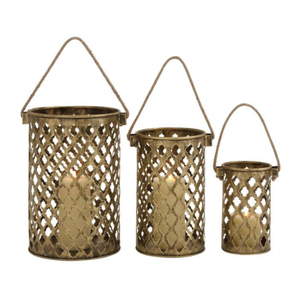 Portavelas votivo redondo de hierro y vidrio de último diseño para decoración ecológica del hogar, bodas y Navidad. - Product Image 4
