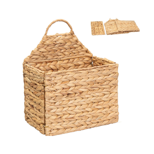 Porte-revues mural multifonctionnel et durable en jacinthe d'eau, style bohème, écologique, panier organisateur naturel tressé à la main, style ferme - Product Image 1