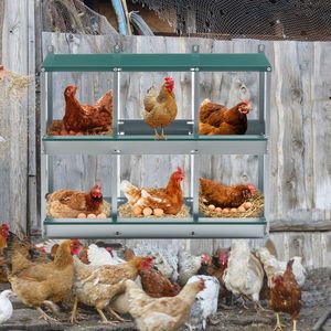 Pollaio in Metallo a 6 Scomparti Facile da Montare, in Acciaio Zincato per Galline, Gabbie per Animali - Product Image 6