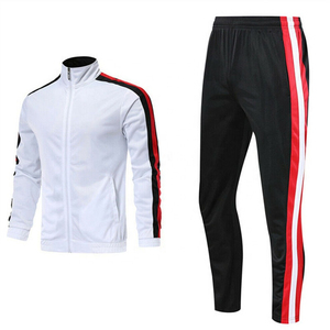 Ensemble de survêtement rayé pour homme, sweat-shirt zippé et pantalon de jogging, tenue de sport décontractée, tissu en molleton français - Product Image 2