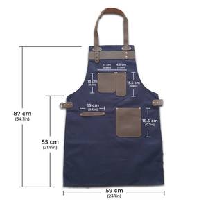 Delantal de Cocina Profesional de Lona con Correa de Cuero Resistente, Uniforme de Camarero de Bistro, Delantal Comercial para Cocina, Panadería y Camiones de Comida - Product Image 2