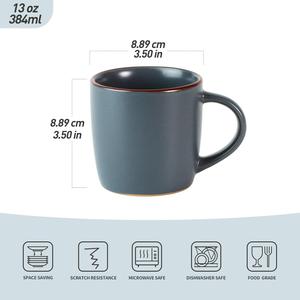 แก้วกาแฟเซรามิกดีไซน์หรูหรา เคลือบด้านแบบดิบ ทรงกระบอกเรียบหรู ด้ามจับถนัดมือ เก็บความร้อนได้ดี เหมาะสำหรับใช้ในชีวิตประจำวัน - Product Image 6