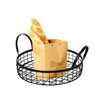 Panier de rangement alimentaire en fil de fer à double maille, de forme personnalisée, moderne, écologique, de haute qualité, avec poignée, de la marque Azora Industries