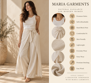 Tenues d'été décontractées chic et modernes pour femmes - Débardeur blanc côtelé en spandex respirant et pantalon ample à taille élastique avec superposition - Product Image 2