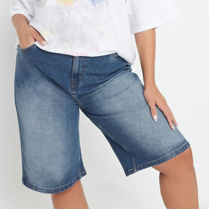 Factory direct stretch shorts women cotton denim shorts breathable summer casual daily wear supplier - Product Image 2