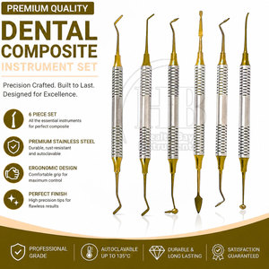 Kit d'instruments dentaires professionnels pour composites, avec poignées ergonomiques, pour interventions cliniques - Product Image 4