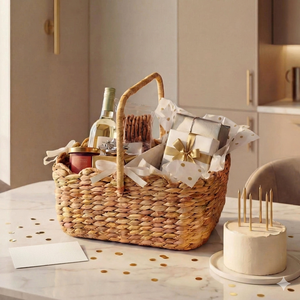 Tendencia 2026: Cesta organizadora para pañales de bebé de jacinto de agua, tejida festoneada, ecológica, con asa, al por mayor - Product Image 2