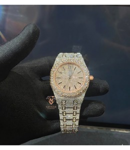 Montre de luxe à quartz en moissanite avec bracelet en acier inoxydable et cadran en verre, édition limitée pour hommes - Product Image 3