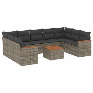 Conjunto de Sofás Modulares Grandes de Ratán PE Gris para Jardín, Colección Premium de Muebles Modulares para Exteriores - Product Image 2