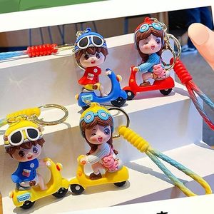 Cute Cartoon Rubber Electric Bike <b>Keychain</b>-Durable & Eco-Friendly for Bags & Keys Bike Lovers - Product Image 2