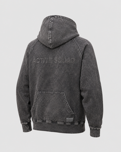 Sudadera Unisex Active Squad de Corte Regular con Cuello Redondo y Cierre de Cremallera, Resistente al Viento, Transpirable e Impermeable, en Franela de Algodón Negro Lavado - Product Image 4