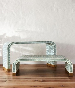 ILAHI's Bone Inlay <b>Table</b> Modern Design Agate Detailing <b>Storage</b> Portable Home Furniture - Product Image 4