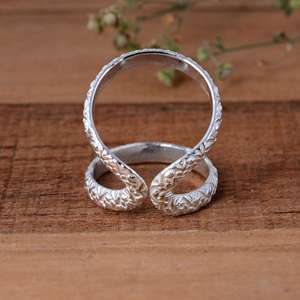 SHYAM JEWELRS Luxury 925 Sterling Silver Ribbed Splint <b>Ring</b> <b>Adjustable</b> Arthritis Joint Support Band - Product Image 4