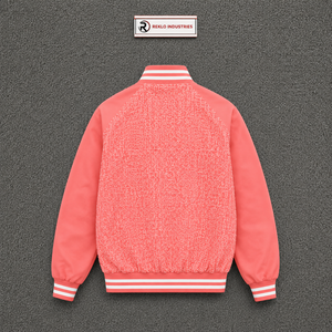 Veste rose élégante pour homme avec fermeture éclair, motif lettres, style décontracté, coupe classique, usage quotidien, moderne - Product Image 6