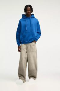 Premium Custom Oversized Blue Hoodies Heavyweight Unisex Streetwear High Quality Cotton <b>Fleece</b> OEM & ODM Manufacturing Available - Product Image 3