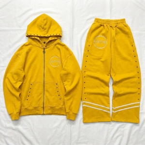 Ensemble de survêtement unisexe personnalisé en gros, style streetwear, 360 grammes, léger, respirant, en polyester et coton, à capuche, délavé à l'acide, décontracté, printemps - Product Image 5