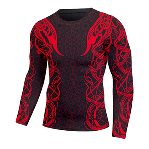 Maillot de compression homme personnalisé de qualité supérieure pour MMA, Rash Guard respirant à séchage rapide UPF 50, coupe ajustée en Spandex/Polyester, prix raisonnable - Product Image 4