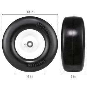 Lot de 2 pneus de tondeuse à gazon sans chambre à air 13x5-6 pouces, jantes anti-crevaison en PU 3.25-5.9, pneus de tracteur centraux en PU anti-crevaison, ensemble de roues pour tondeuse - Product Image 5