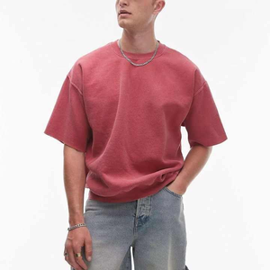 Camiseta de Hombre con Logotipo Personalizado, Algodón, Manga Corta, Casual, Holgada, Estilo Urbano, Verano, Proveedor de Fábrica OEM al por Mayor - Product Image 1