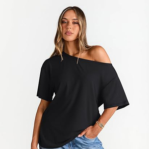 Camiseta Oversize de Moda para Mujer con Hombros Caídos, Manga Corta, Colección 2026, Ropa de Moda para Mujer - Product Image 4