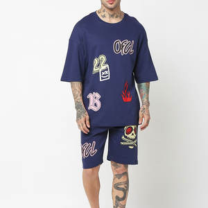 Conjuntos de Verano Personalizados 100% Algodón de Secado Rápido Antibacterianos, Camiseta y Pantalones Cortos, Ropa Deportiva Informal para Gimnasio y Fitness para Hombre - Product Image 1