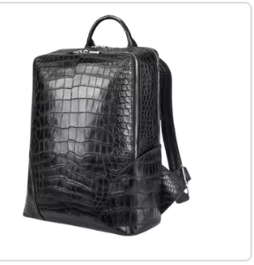 Vintage Handmade Croco Leather Backpack <b>Large</b> Capacity Travel <b>Rucksack</b> Full Grain Leather from Divine International India - Product Image 6
