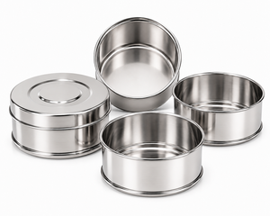 Dheer International Boîte à lunch en acier inoxydable de qualité alimentaire 202 Bombay Tiffin 14x4 avec un look haut de gamme Vente en gros - Product Image 3