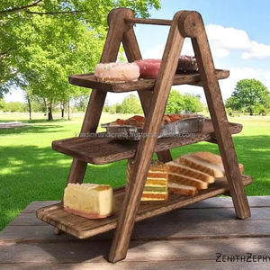 Support à gâteau en bois avec option de gravure personnalisée, cadeau de mariage idéal, pièce maîtresse rustique, affichage et présentation de cuisine - Product Image 1