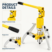 Extracteur hydraulique intégré à trois griffes avec pompe manuelle et levier pour le retrait de roulements et engrenages