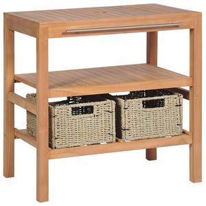 29.1 in Teak tinta unita \ "X 17.7 \" X 29.5 \ "mobile da bagno con 2 cestini - Product Image 2