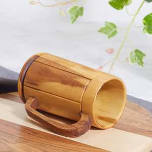Wooden <b>Mug</b> with Handle Luxury Classic Design Eco-Friendly Microwave Safe Bar Tools Home & Travel Use Drinkware - Product Image 5