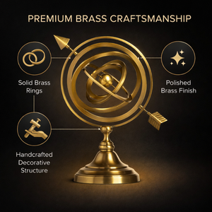 ARTISTIC CRAFTS Globo Terráqueo Decorativo de Latón para Escritorio |   Globo Terráqueo de Estilo Vintage para Decoración de Escritorio de Oficina, Mesa de Estudio, Decoración del Hogar - Product Image 3