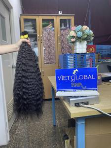 ผมจํานวนมาก Kinky ตรงสีดําดึงคู่ผู้บริจาคเดี่ยวผมมนุษย์ผมเวียดนามที่ยังไม่ได้รับการผลิตขายสูงถึง 5% - Product Image 3