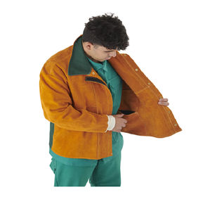 Chaqueta de Soldadura de Cuero, Chaqueta de Soldadura de Piel de Vaca, Chaquetas de Seguridad de Trabajo de Cuero Resistentes y de Alta Resistencia para Hombres y Mujeres - Product Image 3