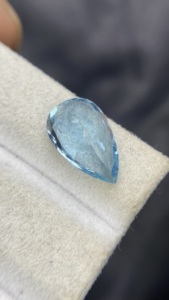 Certified Very Rare Natural Top Color Aquamarine Pear Shape <b>Cut</b> <b>Stone</b> With Good Luster Quality Loose Gemstone 4.18 Carat - Product Image 5