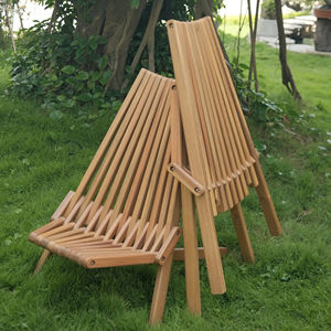 Chaise pliante de jardin moderne sans accoudoirs, chaise de balcon, cadre en bois d'acacia durable pour une utilisation en intérieur/extérieur - Product Image 1