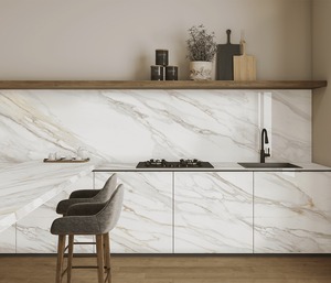 Dalles de porcelaine polie blanche Borghini, surfaces élégantes effet marbre pour intérieurs de luxe - Product Image 3