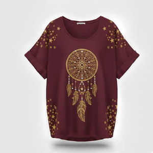 T-shirt graphique imprimé DTF pour homme – Motif attrape-rêves durable par transfert thermique, détails vifs, coupe classique, en toile polyester/coton - Product Image 2